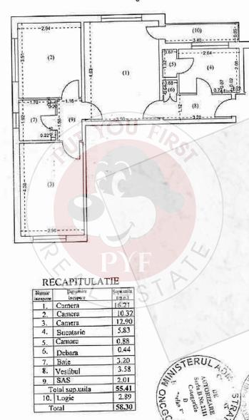 Obor | Apartament 3 camere | Semidecomandat | 58mp | B11495